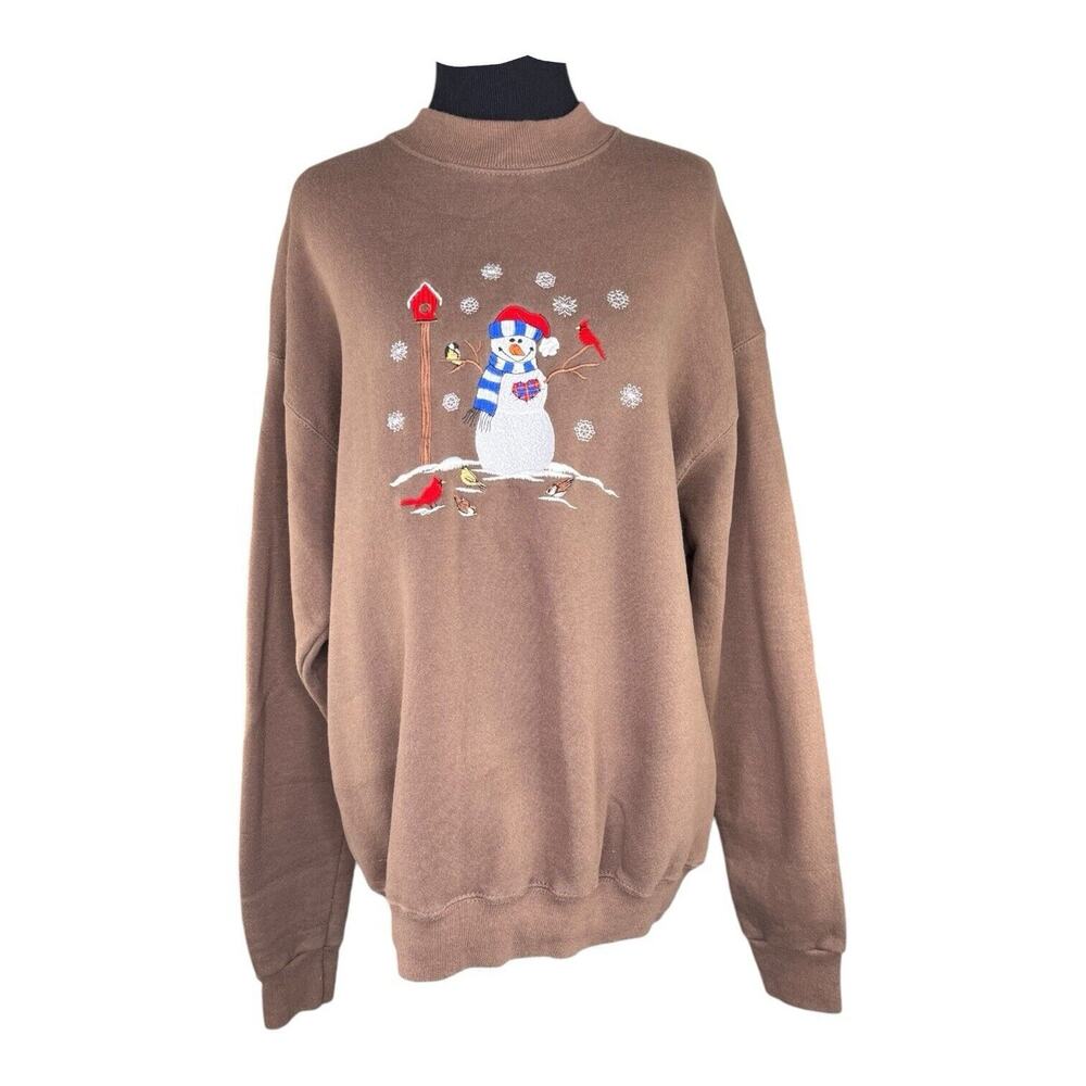 Peanut Butter & Jelly Womens Christmas Holiday Sweatshirt Vtg Cottage Grandma Lg